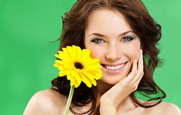 A girl with a flower